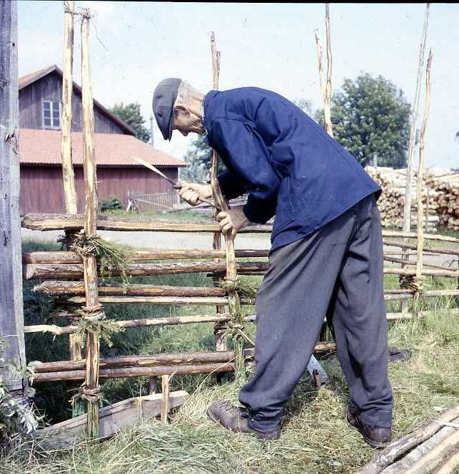 Man som arbetar på en fastbandhage